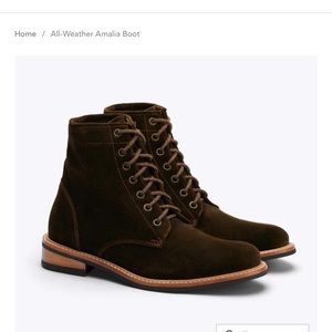 Nisolo All Weather Amalia boot in Dark Olive Suede